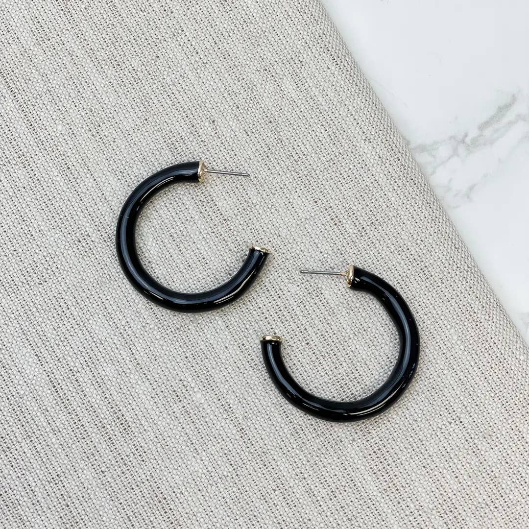 Color Pop Enamel Hoop Earrings