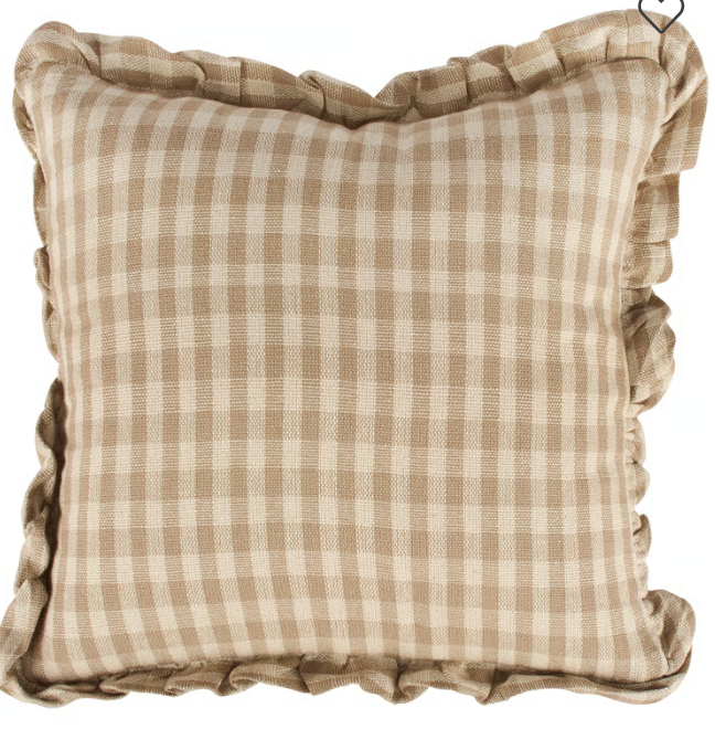 Tan Gingham Throw Pillow