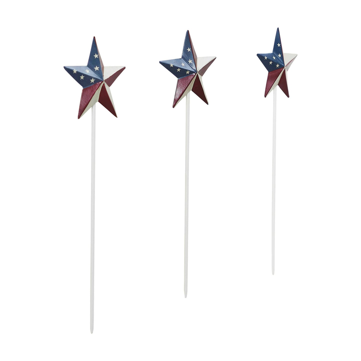 Painted Metal American Flag Theme Star on Pick 12x3.5