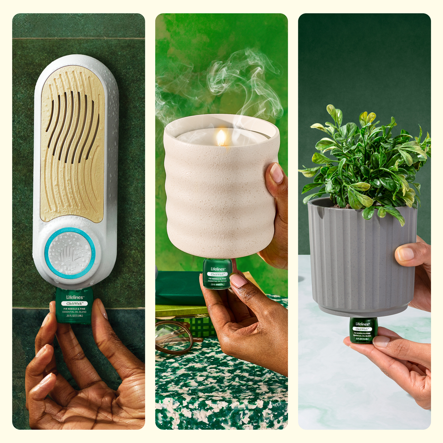Lifelines ClickWick Fir Needle and Pine Refill-Candle/Plant/ Shower