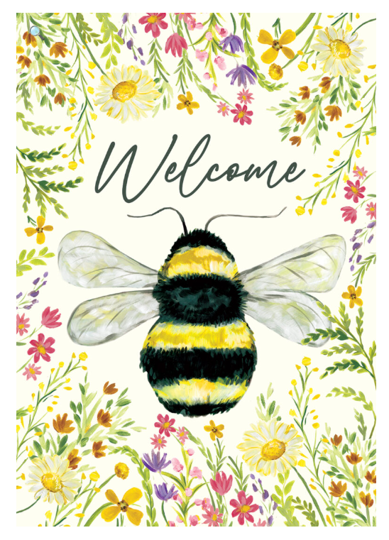 Bumblebee Welcome Garden Flag