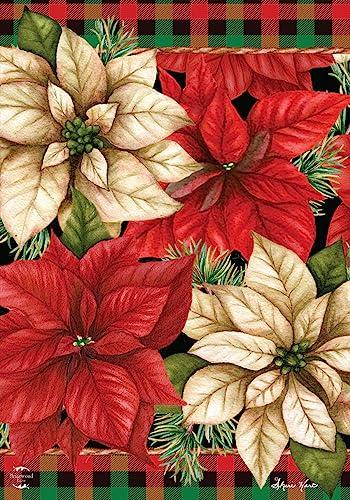 Christmas Poinsettia Garden Flag