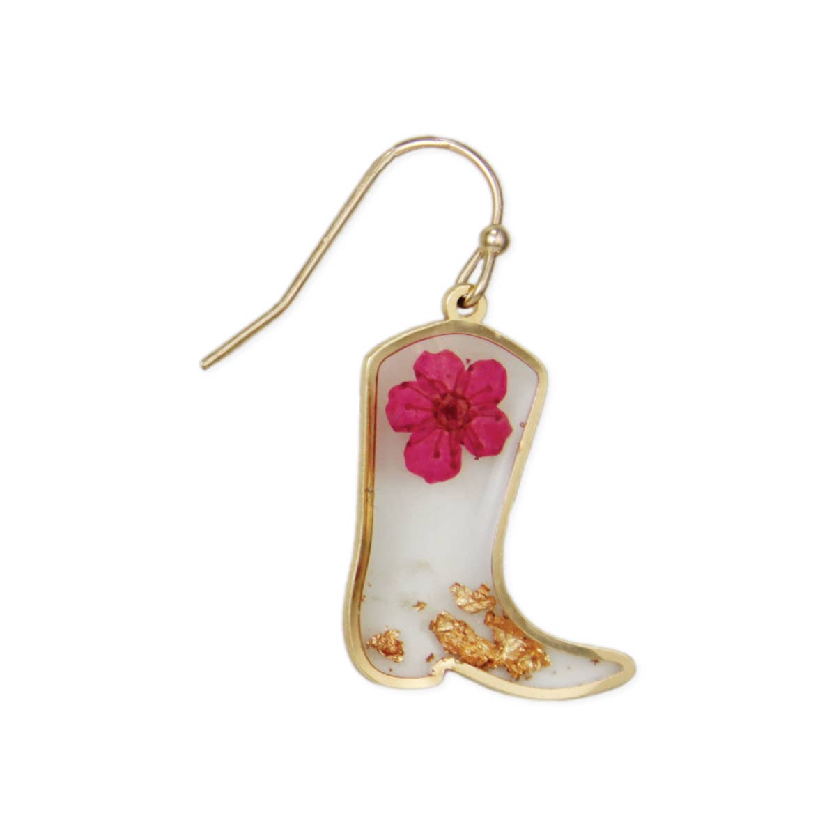 Boots Pressed Flower Earrings