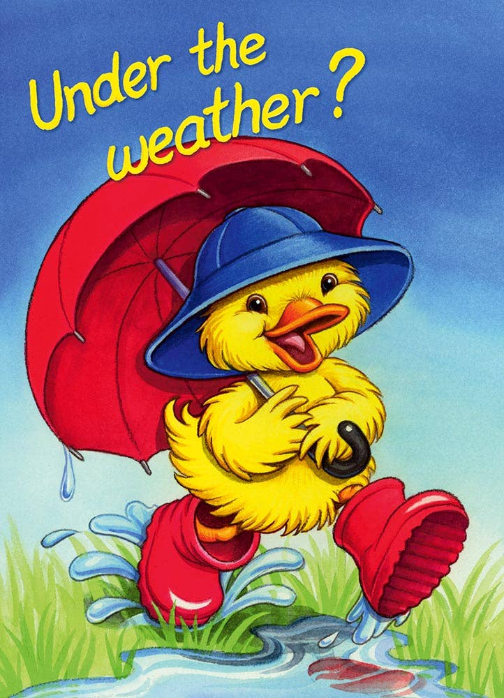 Duck with Umbrella - Get Well Greeting Card
