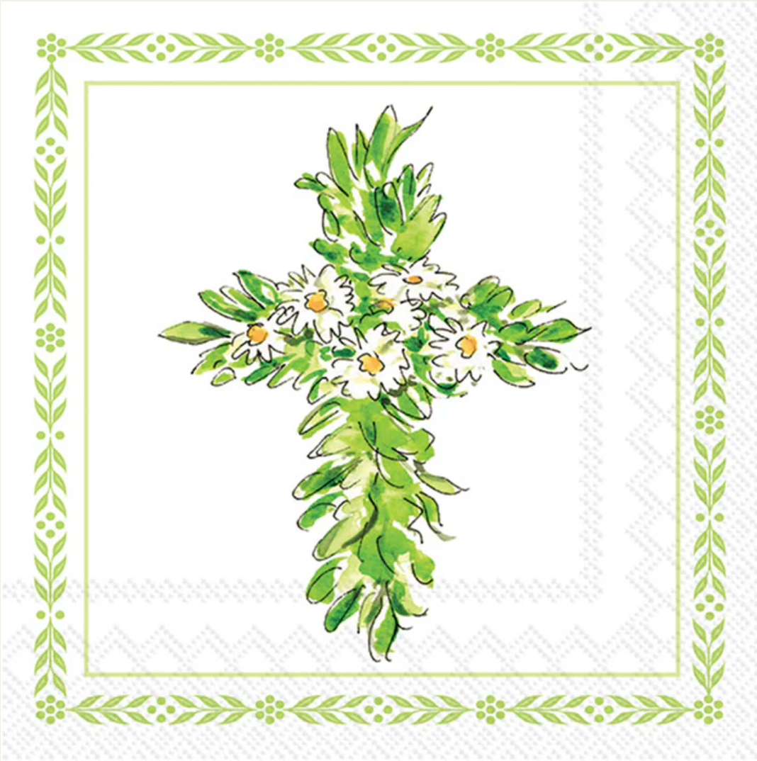 Cocktail Napkins - Floral Cross