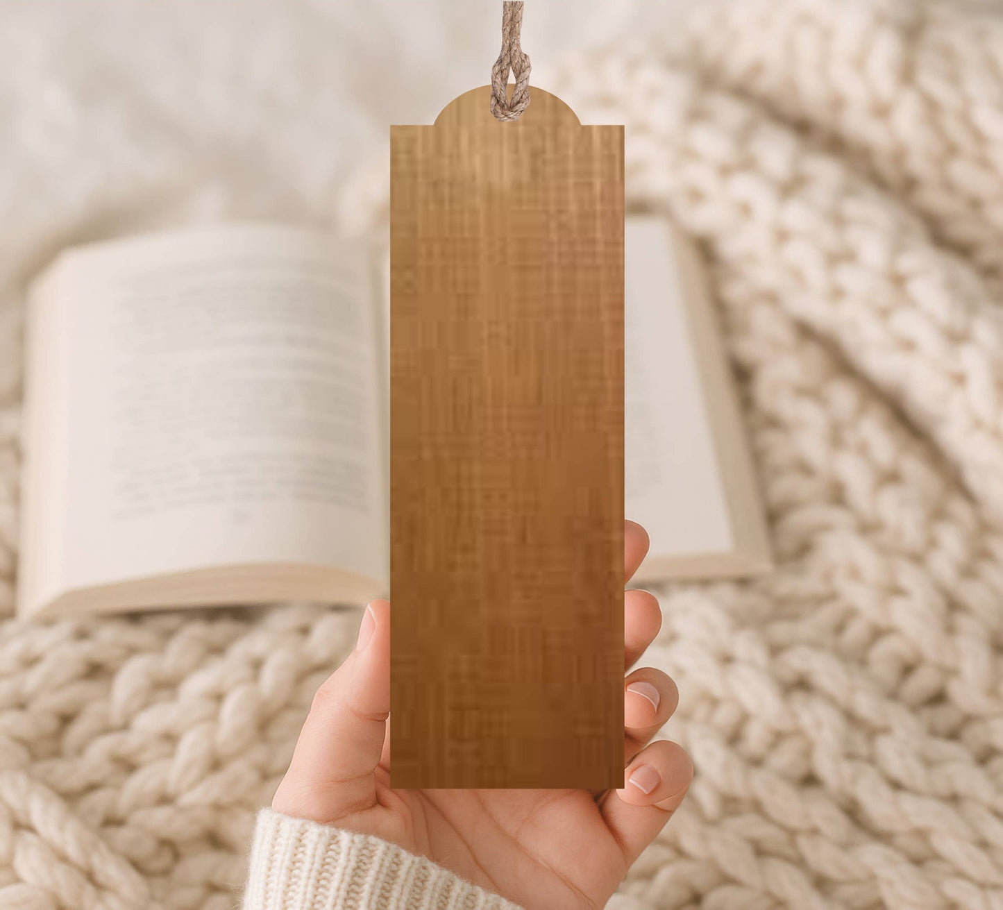 Reading in the Garden Wooden Bookmark