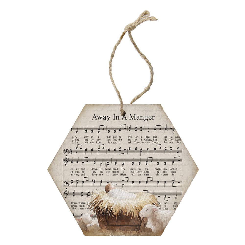 Away In A Manger - Wooden Ornament