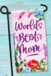 World's Best Grandma, Aunt, Mom, Sister Mini Flag With Stand