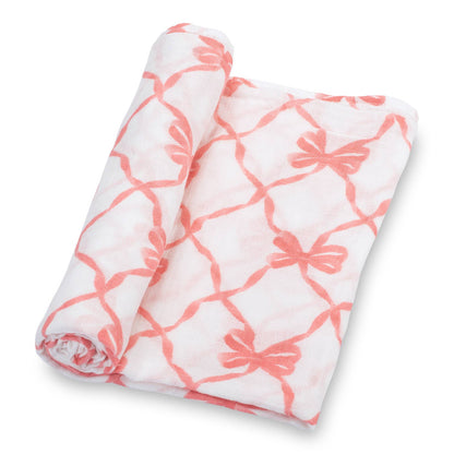 Baby Muslin Swaddle Blanket - Beautiful Bows