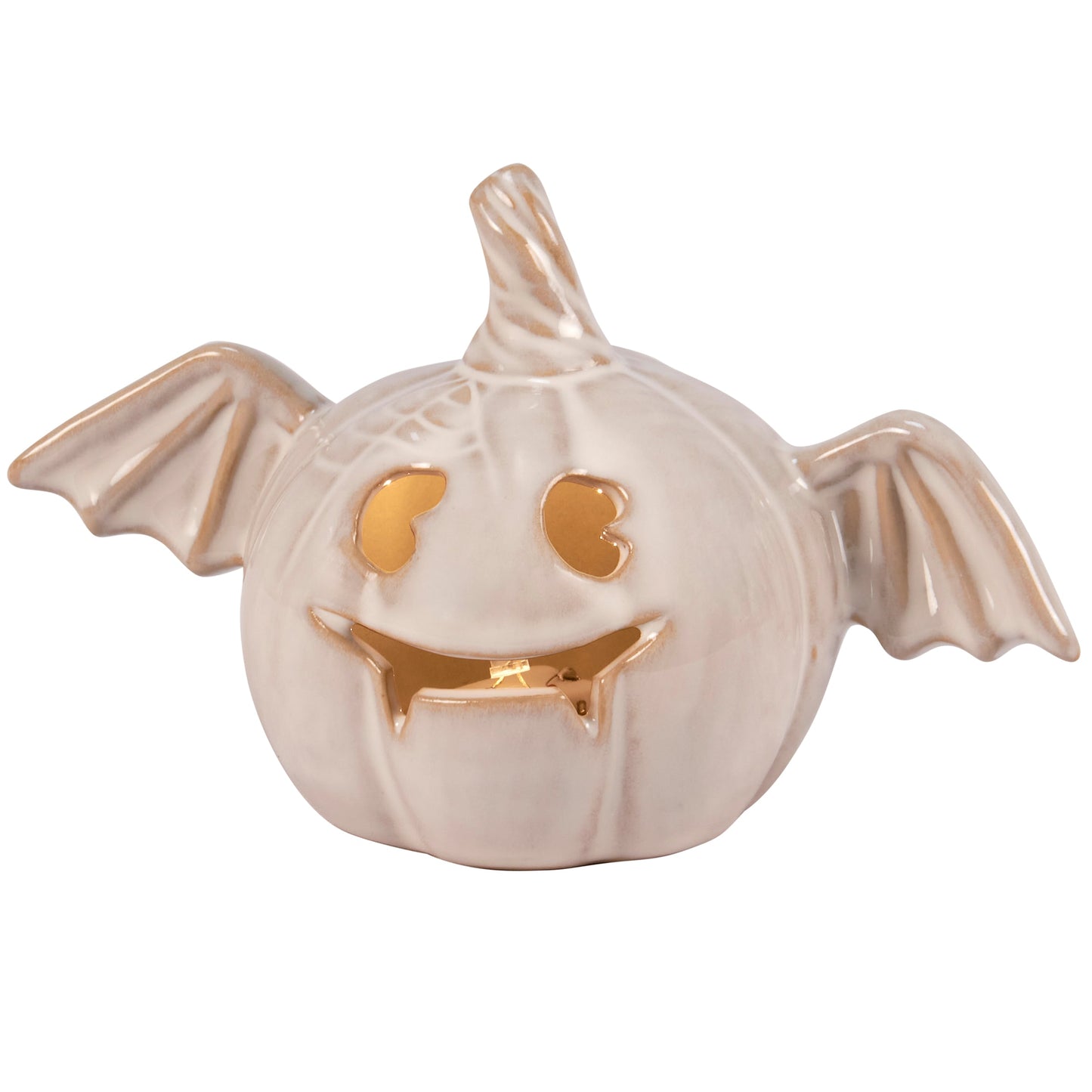 Lighted Batty Pumpkin Figurine
