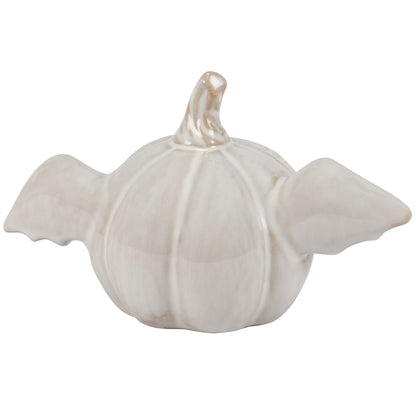 Lighted Batty Pumpkin Figurine