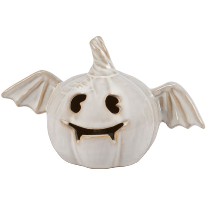 Lighted Batty Pumpkin Figurine