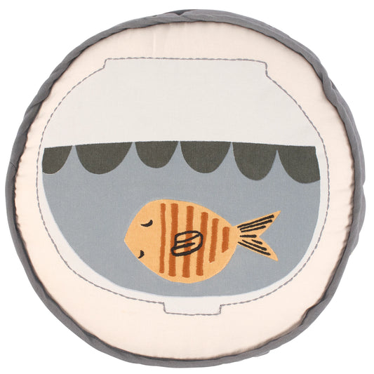 Goldie the Goldfish Round Throw Pillow