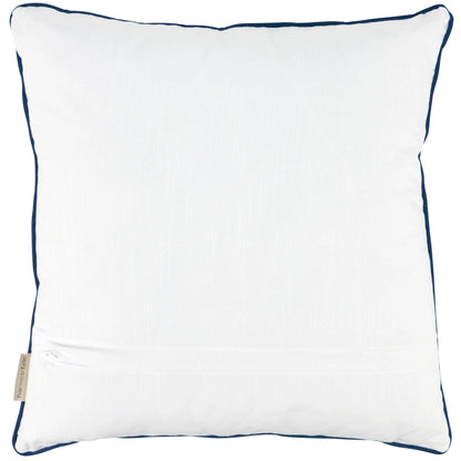 Indigo Blue Floral Throw Pillow