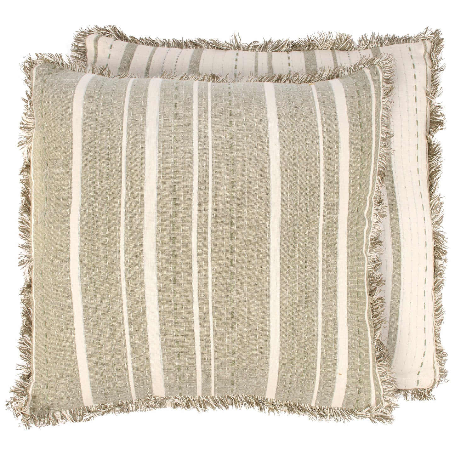 Striped Green Throw Pillow