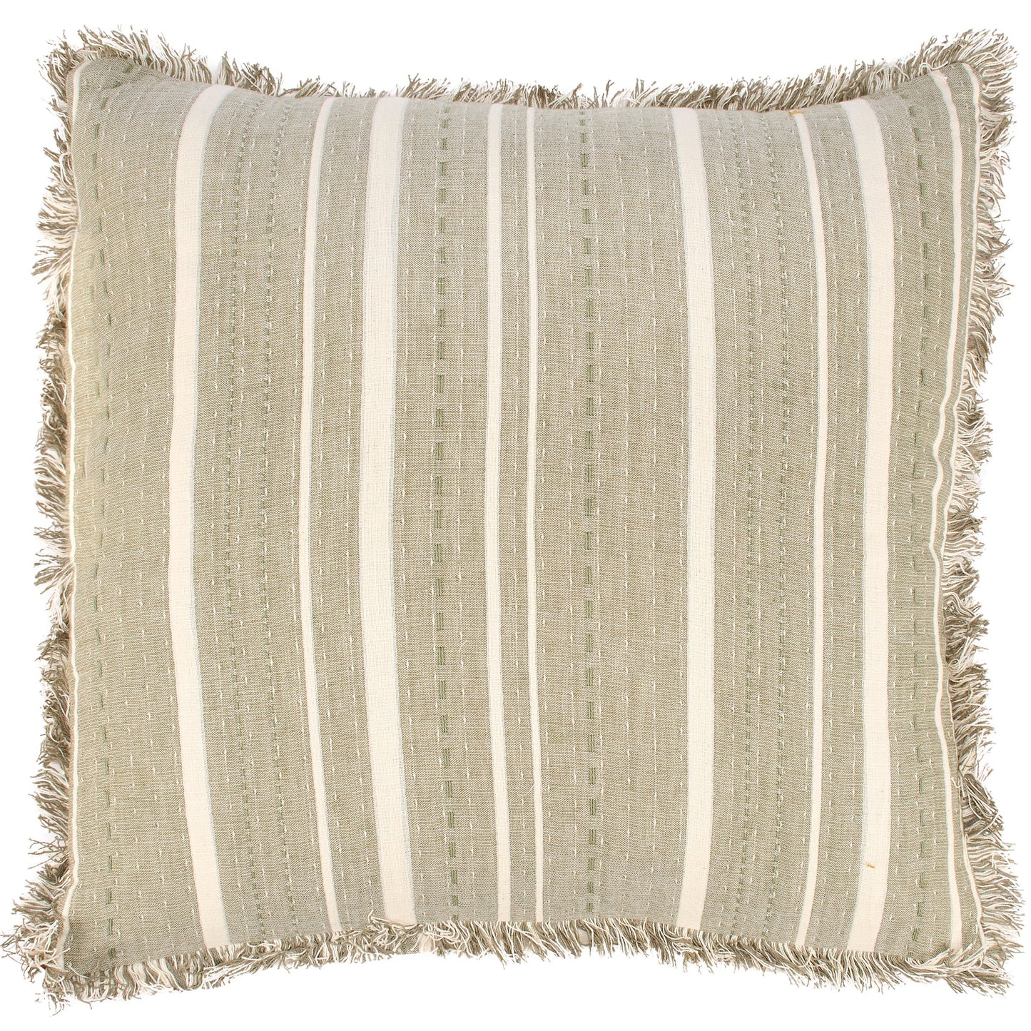 Striped Green Throw Pillow