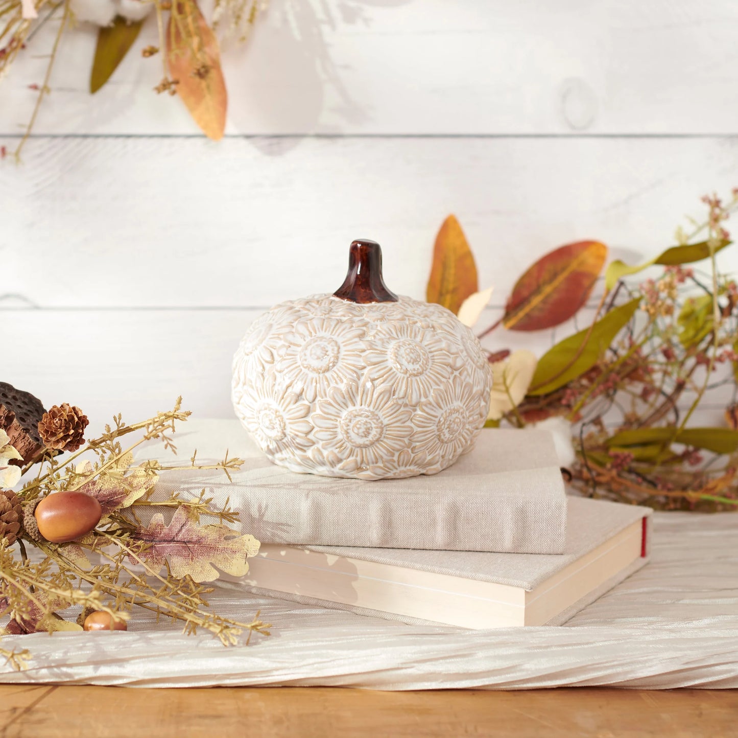 Ceramic Sunflowers Pumpkin
