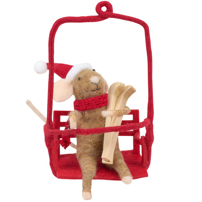 Ski Lift Felt Mouse Critter