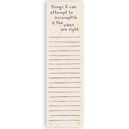 If the Vibes are Right Magnetic Lined Notepad
