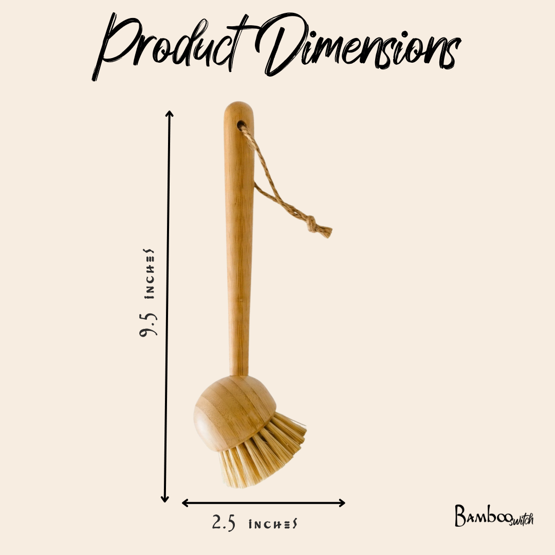 Bamboo Kitchen Dish Scrubber Brush
