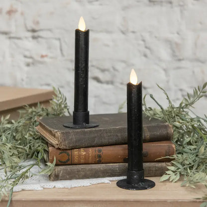 Moving Flame Black Taper Candle LED - 2 Size Options