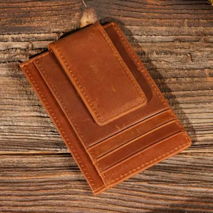 Leather Wallet with Magnet Clip