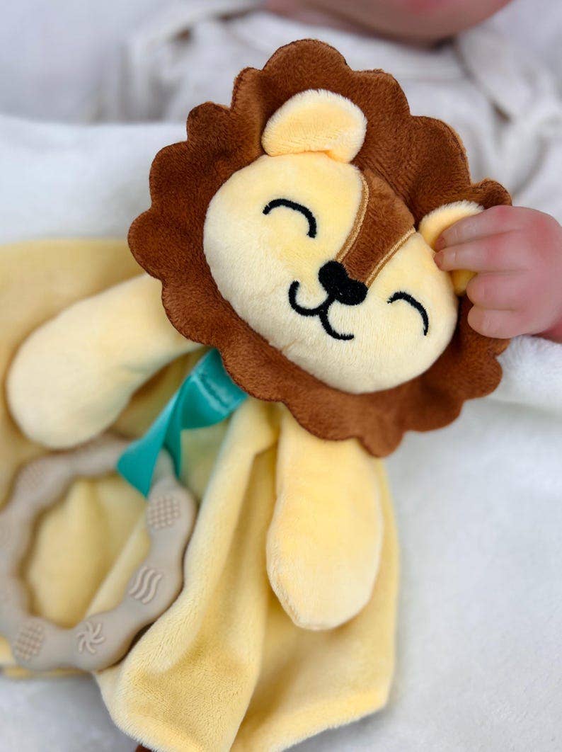 Lennox Lion Lovey - Plush Teething Toy Security Blanket