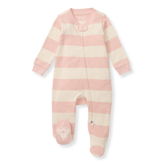 Pink Rugby Stripe Organic Cotton Sleep & Play - Burt's Bees Baby