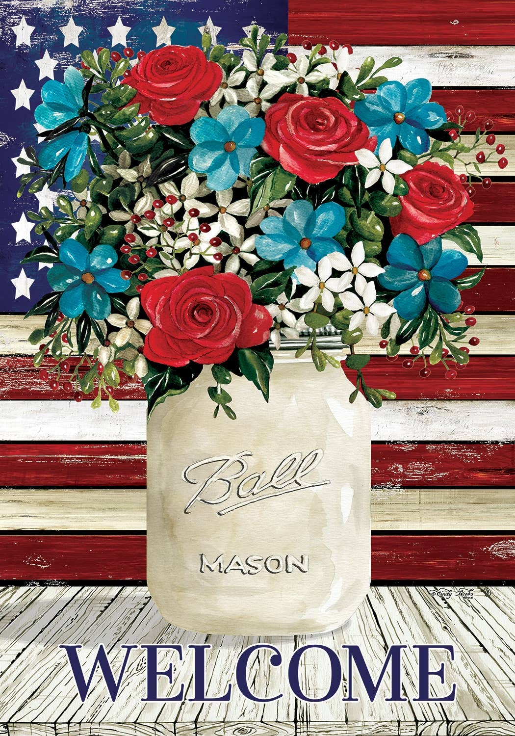 Welcome Floral Garden Flag - 12” x 18”