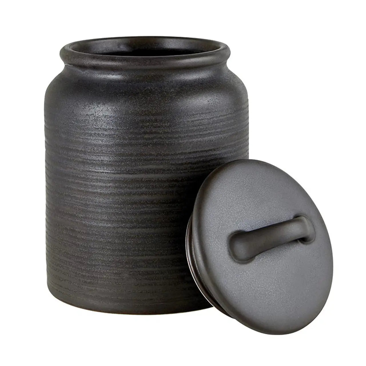Black Stoneware Storage Canister - 2 Sizes