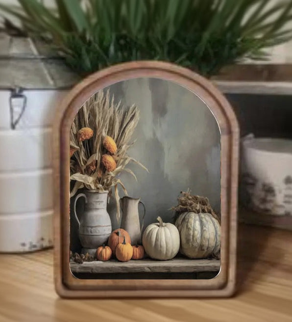 Arch Top Fall Table Framed Art
