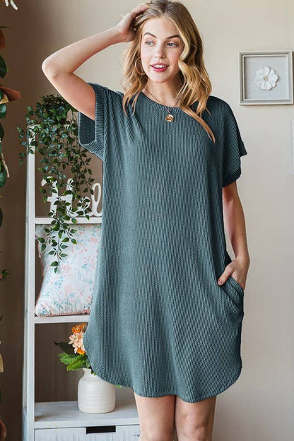 Ribbed Dress with Side Pockets