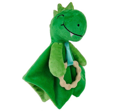 Dylan Dino Plush Teething Toy - Minky Baby Security Blanket