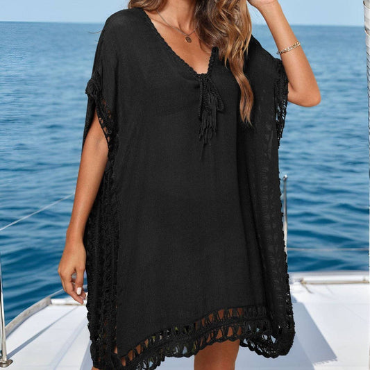 Crochet Trim Kaftan Cover Up - 3 Colors