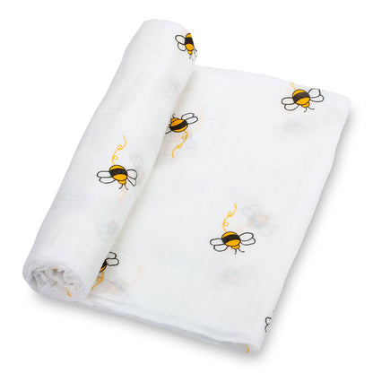 Baby Muslin Swaddle Blanket Bee-utiful Bee Theme