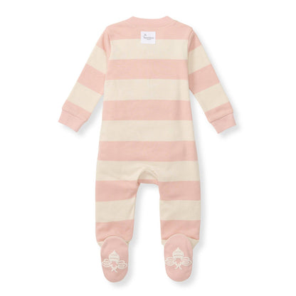 Pink Rugby Stripe Organic Cotton Sleep & Play - Burt's Bees Baby