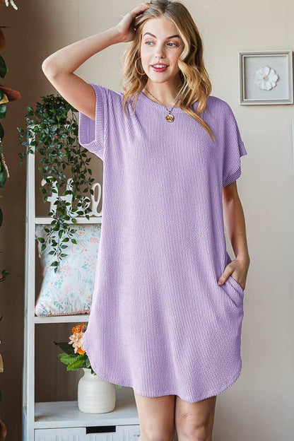 Ribbed Dress with Side Pockets