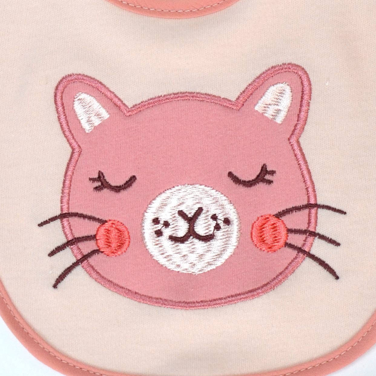 Kitty Love Soft Cotton Embroidered Baby Bibs - 5 Pack