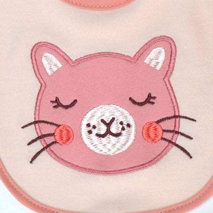 Kitty Love Soft Cotton Embroidered Baby Bibs - 5 Pack