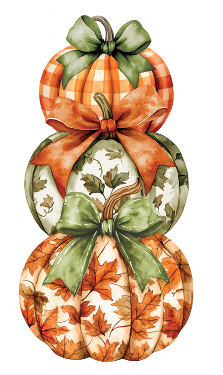 Orange and Green Pumpkin Stack Signature Sign Icon - Custom Decor