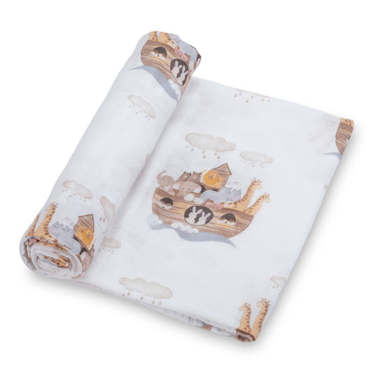 Baby Muslin Swaddle Blanket Noah's Ark