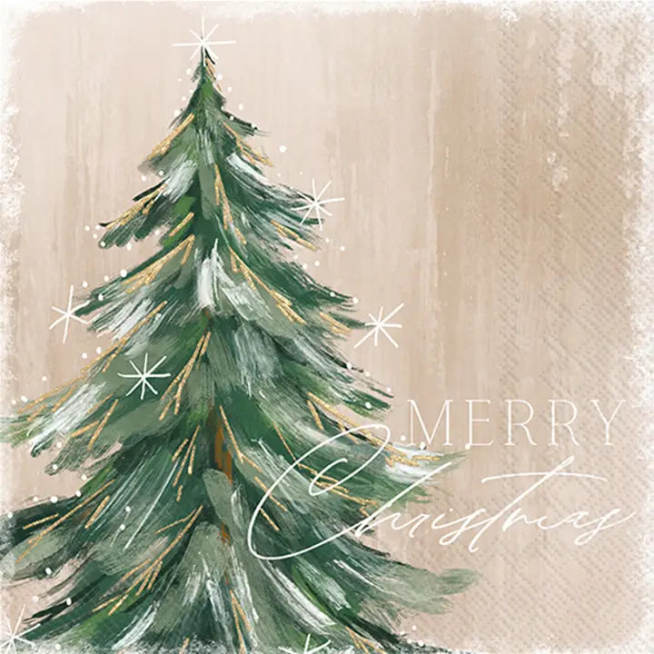 Cocktail Napkins - Gilded Painterly Tree