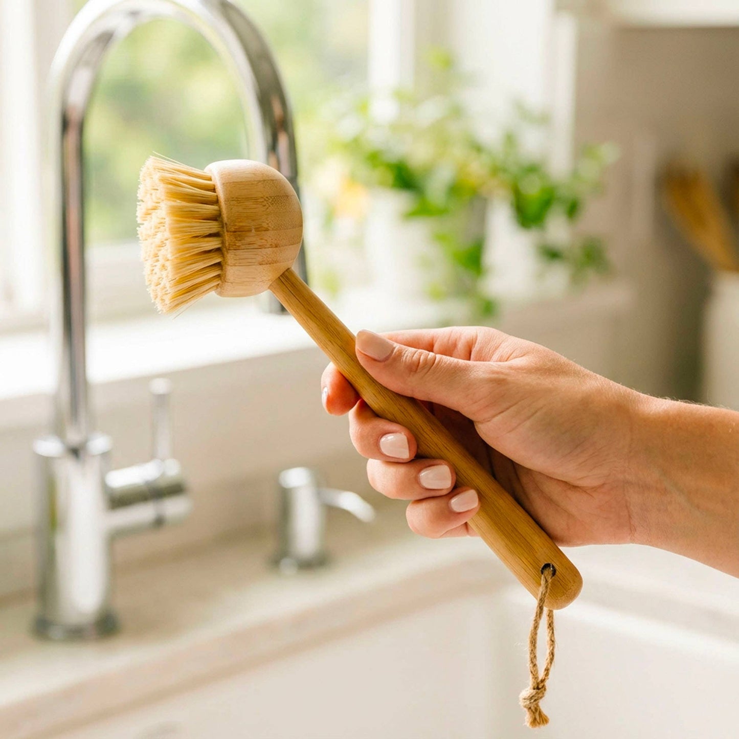 Bamboo Kitchen Dish Scrubber Brush