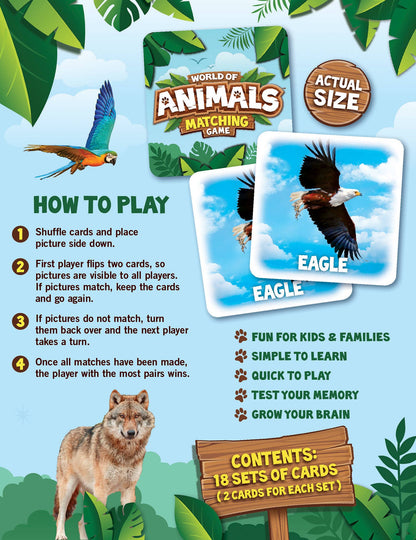 World of Animals Matching Game for Children