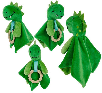 Dylan Dino Plush Teething Toy - Minky Baby Security Blanket