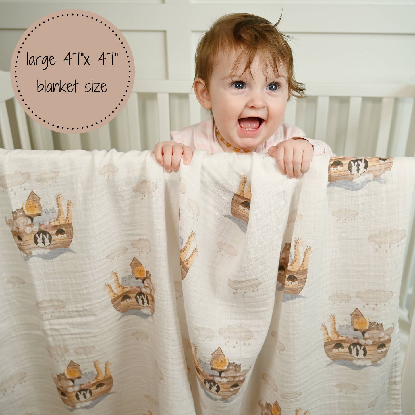 Baby Muslin Swaddle Blanket Noah's Ark