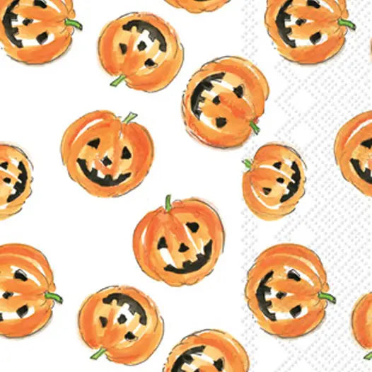 Dinner Napkins Guest Towels - Pumpkin Faces