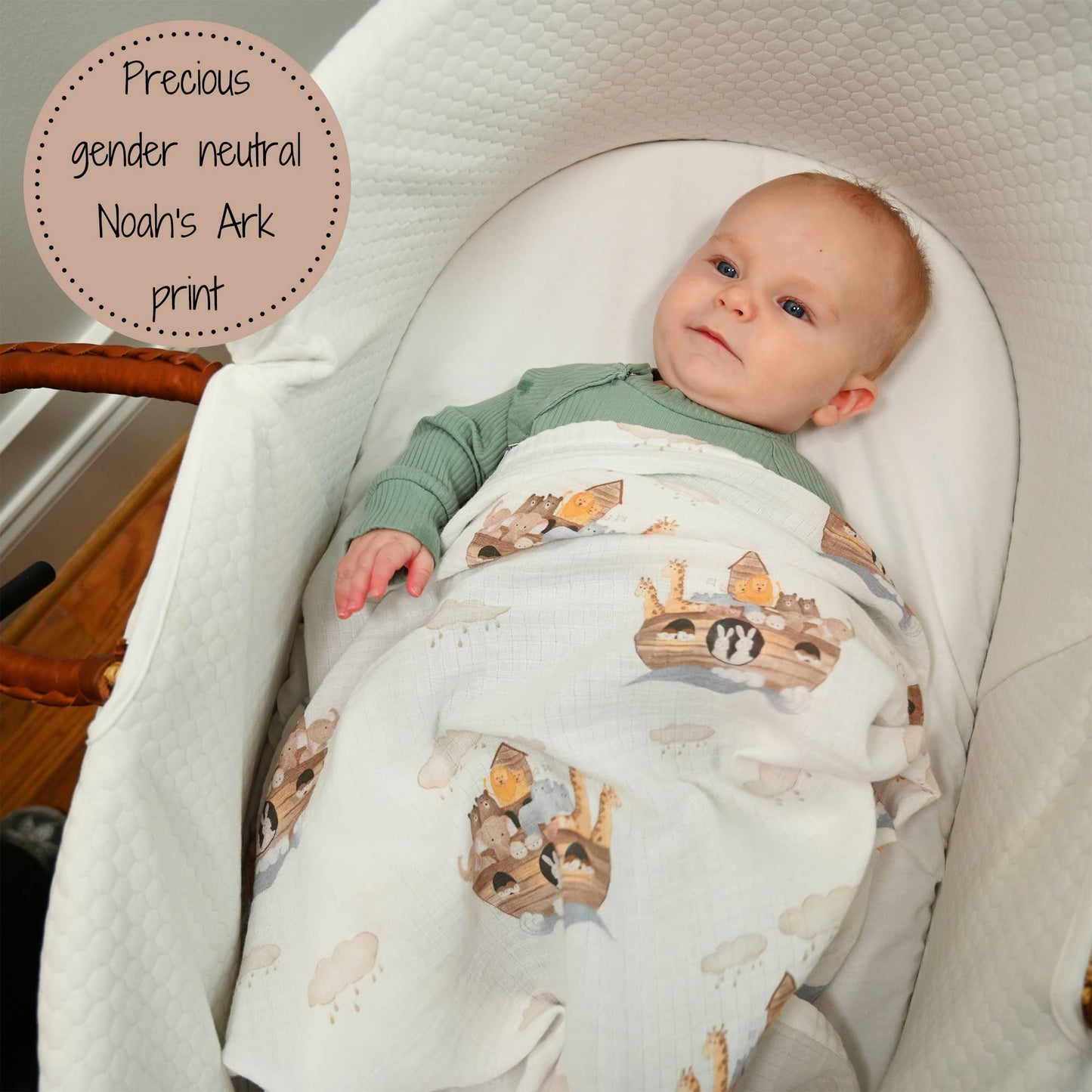Baby Muslin Swaddle Blanket Noah's Ark