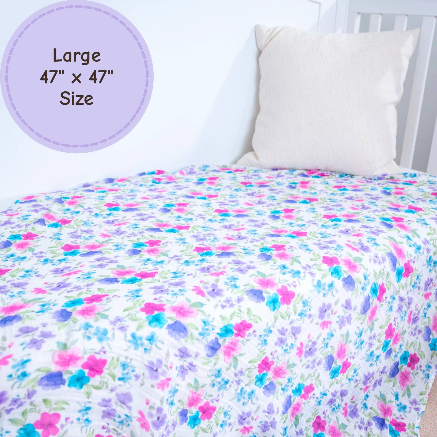 Baby Muslin Swaddle Blanket -  Field of Dreams