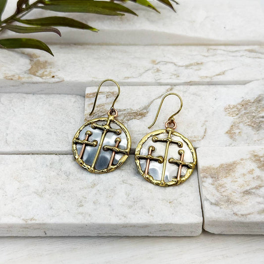 The Blessing Triple Cross Earrings